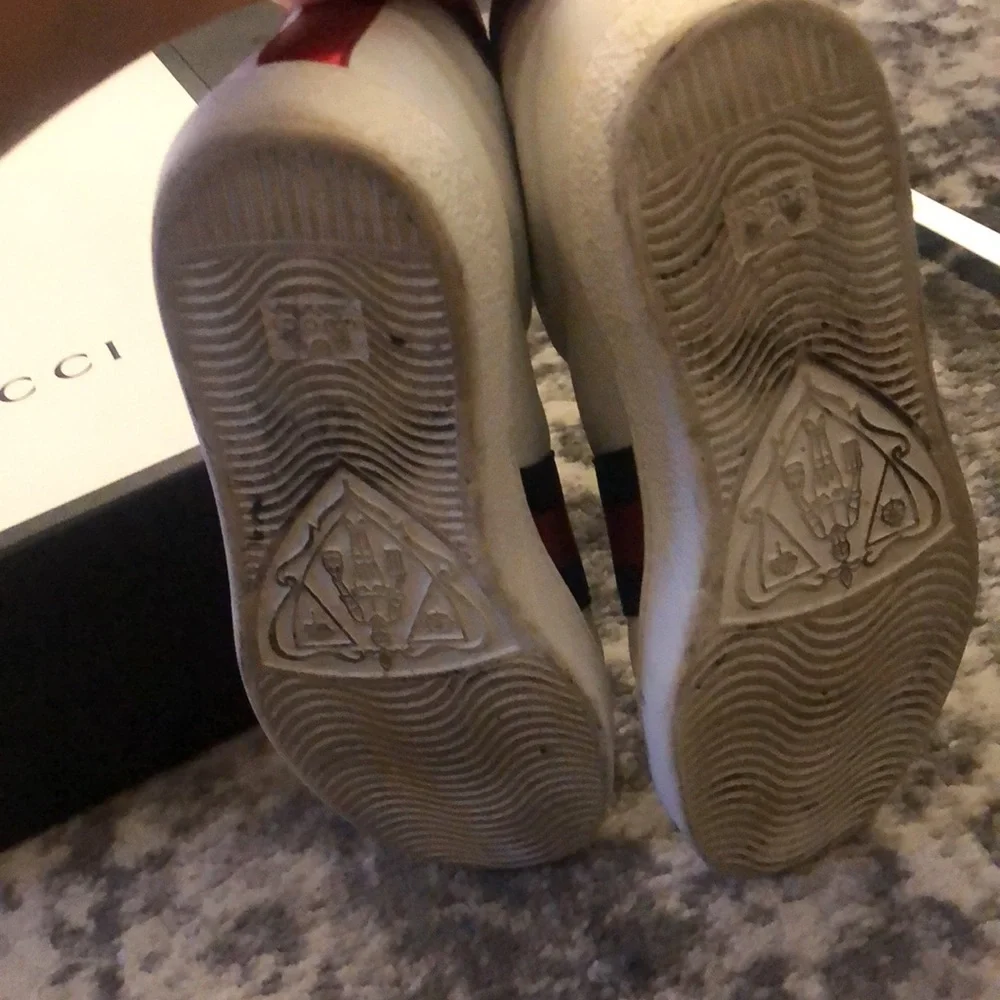 Gucci Bee Ace high top sneakers white leather mens - Picture 3 of 7